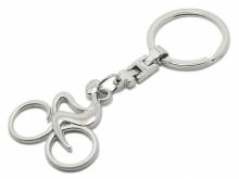 Schl&uuml;sselanh&auml;nger/Taschenanh&auml;nger Fahrrad Metall silberfarben poliert mit Schl&uuml;sselring