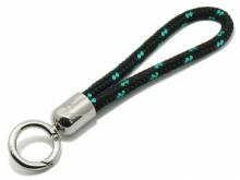 Schl&uuml;sselanh&auml;nger Maat lang Synthetik schwarz/gr&uuml;n Segel-Tampen geflochten mit Karabiner-Ring