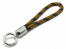 Schl&uuml;sselanh&auml;nger Maat lang Synthetik schwarz/goldfarben Segel-Tampen geflochten mit Karabiner-Ring