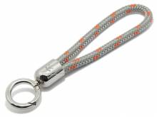 Schl&uuml;sselanh&auml;nger Maat lang Synthetik grau/orange Segel-Tampen geflochten mit Karabiner-Ring
