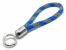 Schl&uuml;sselanh&auml;nger Maat lang Synthetik blau/gelb Segel-Tampen geflochten mit Karabiner-Ring
