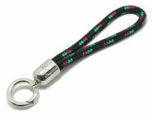 Schl&uuml;sselanh&auml;nger Maat lang Synthetik schwarz/bordeaux/gr&uuml;n Segel-Tampen geflochten mit Karabiner-Ring