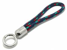 Schl&uuml;sselanh&auml;nger Maat lang Synthetik navy/rot/gr&uuml;n Segel-Tampen geflochten mit Karabiner-Ring