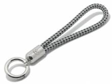 Schl&uuml;sselanh&auml;nger Skipper Synthetik hellgrau/schwarz Segel-Tampen geflochten mit Karabiner-Ring