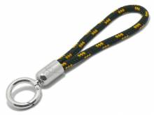 Schl&uuml;sselanh&auml;nger Skipper Synthetik schwarz/goldfarben Segel-Tampen geflochten mit Karabiner-Ring