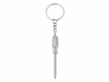 Schl&uuml;sselanh&auml;nger/Taschenanh&auml;nger Werkzeug Metall silberfarben Schraubendreher mit Schl&uuml;sselring