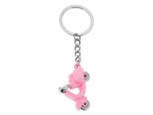 Schl&uuml;sselanh&auml;nger/Taschenanh&auml;nger Motorroller Metall pink/silberfarben mit Schl&uuml;sselring