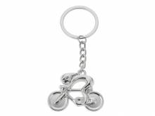 Schl&uuml;sselanh&auml;nger/Taschenanh&auml;nger Fahrrad Metall silberfarben mit Schl&uuml;sselring