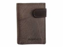 Handgemachte Geldb&ouml;rse klein/Slim-Pull-Pop-Up Wallet aus Upcycling-Leder teilweise vegetabil Vintage braun RFID Schutz