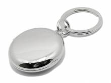 Schl&uuml;sselanh&auml;nger Medaillon Metall silberfarben poliert mit Schl&uuml;sselring