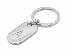 Schl&uuml;sselanh&auml;nger/Taschenanh&auml;nger Gro&szlig;buchstabe A Metall silberfarben poliert mit Schl&uuml;sselring