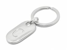 Schl&uuml;sselanh&auml;nger/Taschenanh&auml;nger Gro&szlig;buchstabe C Metall silberfarben poliert mit Schl&uuml;sselring