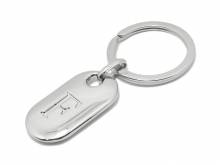 Schl&uuml;sselanh&auml;nger/Taschenanh&auml;nger Gro&szlig;buchstabe F Metall silberfarben poliert mit Schl&uuml;sselring
