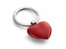 Schl&uuml;sselanh&auml;nger/Taschenanh&auml;nger Sweetheart Metall silberfarben/rot poliert mit Schl&uuml;sselring