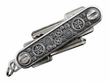 Schlüssel-Manager/Key-Organizer Räderwerk Metall silberfarben Antik-Look 3D-Optik von SCHLÜSSELWERK