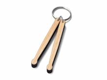 Schl&uuml;sselanh&auml;nger/Taschenanh&auml;nger Drumsticks Ahorn-Holz hellbraun handgemacht mit Schl&uuml;sselring