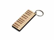 Schl&uuml;sselanh&auml;nger/Taschenanh&auml;nger Piano Ahorn/Wallnussholz hellbraun/dunkelbraun handgemacht mit Schl&uuml;sselring