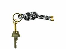 Schl&uuml;sselanh&auml;nger (Knoten) Textil urbanschwarz geflochten mit Karabiner und Schl&uuml;sselring