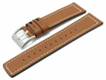 Uhrenarmband 22mm mittelbraun Leder mit Schnellwechsel-Federstegen f&uuml;r SAMSUNG u.a. Uhren & Smartwatches