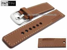 Uhrenarmband Expedition 24mm hellbraun Leder matt robust helle Naht von PATTINI (Schlie&szlig;enansto&szlig; 24 mm)
