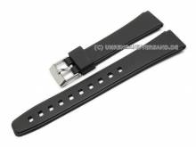 Uhrenarmband 17mm schwarz PVC glatt matt (Schließenanstoß 16 mm)
