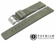 Uhrenarmband 16mm grau Leder Vintage-Look glatt ohne Naht von PEBRO Premium (Schlie&szlig;enansto&szlig; 16 mm)