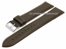 Uhrenarmband XL superlang 22mm dunkelbraun Leder glatt abgen&auml;ht (Schlie&szlig;enansto&szlig; 20 mm)