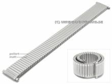 Uhrenarmband XL 18-22mm Edelstahl Zugband mit Teleskop-Ansto&szlig; teilweise poliert