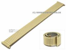 Uhrenarmband XL 18-22mm goldfarben Edelstahl Zugband mit Teleskop-Ansto&szlig; teilweise poliert