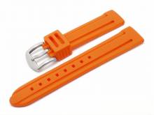 Uhrenarmband Bozen 20mm orange Silikon matt mit 2 L&auml;ngsnuten (Schlie&szlig;enansto&szlig; 18 mm)