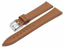 Uhrenarmband Valdarno 22mm hellbraun Leder Saffiano-Look mit EASY-CLICK abgen&auml;ht (Schlie&szlig;enansto&szlig; 18 mm)