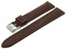 Uhrenarmband Mantua 18mm dunkelbraun Leder glatt abgen&auml;ht (Schlie&szlig;enansto&szlig; 16 mm)
