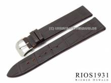Uhrenarmband XS Miami 20mm dunkelbraun Alligator-Prägung von RIOS (Schließenanstoß 18 mm)