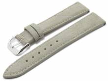 Uhrenarmband Tompson 19mm grau Leder velourartig abgen&auml;ht von RIOS (Schlie&szlig;enansto&szlig; 16 mm)