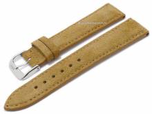 Uhrenarmband Tompson 19mm hellbraun Leder velourartig abgen&auml;ht von RIOS (Schlie&szlig;enansto&szlig; 16 mm)