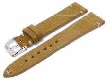 Uhrenarmband Hudson 19mm hellbraun Leder velourartig helle Naht von RIOS (Schlie&szlig;enansto&szlig; 16 mm)