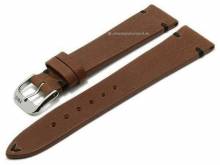 Uhrenarmband Walker 19mm dunkelbraun Leder Vintage-Look schwarze Naht von RIOS (Schlie&szlig;enansto&szlig; 16 mm)