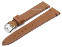 Uhrenarmband Walker 19mm mittelbraun Leder Vintage-Look schwarze Naht von RIOS (Schlie&szlig;enansto&szlig; 16 mm)