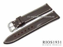 Uhrenarmband New York 19mm dunkelbraun Shell Cordovan Leder von RIOS (Schlie&szlig;enansto&szlig; 16 mm)