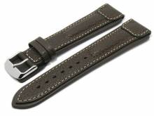 Uhrenarmband Performance 24mm dunkelbraun B&uuml;ffelleder extremer Look von RIOS (Schlie&szlig;enansto&szlig; 20 mm)