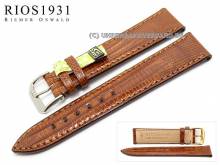 Uhrenarmband Avenue 20mm hellbraun echt Teju-Eidechse abgen&auml;ht von RIOS (Schlie&szlig;enansto&szlig; 18 mm)