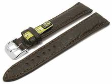 Uhrenarmband Imperial 22mm dunkelbraun echt Alligator-Leder matt abgenäht von RIOS (Schließenanstoß 18 mm)