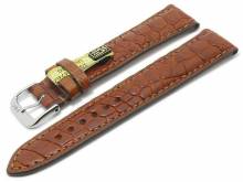 Uhrenarmband Imperial 22mm hellbraun echt Alligator-Leder matt abgenäht von RIOS (Schließenanstoß 18 mm)