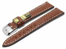 Uhrenarmband Ambassador 22mm hellbraun echt Alligator-Leder matt helle Naht von RIOS (Schließenanstoß 20 mm)