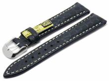 Uhrenarmband Ambassador 18mm nachtblau echt Alligator-Leder matt helle Naht von RIOS (Schlie&szlig;enansto&szlig; 16 mm)