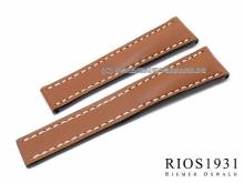 Uhrenarmband Pilot 22mm hellbraun Juchtenleder f&uuml;r Breitling Faltschlie&szlig;e von RIOS