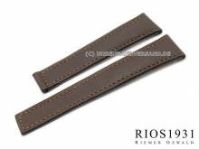 Uhrenarmband Vision 22mm dunkelbraun Juchtenleder f&uuml;r Faltschlie&szlig;e RIOS (Schlie&szlig;enansto&szlig; 18 mm)