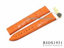 Uhrenarmband Master 20mm orange Alligatorleder f&uuml;r Faltschlie&szlig;e RIOS (Schlie&szlig;enansto&szlig; 18 mm)