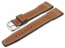 BIO-Leder: Uhrenarmband Sonthofen 20mm hellbraun genarbt Aviator-Look helle Naht von RIOS (Schlie&szlig;enansto&szlig; 18 mm)