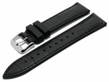 Hybrid-Uhrenarmband Fusion 18mm schwarz Leder/Silikon Alligator-Pr&auml;gung mit EASY-CLICK von RIOS (Schlie&szlig;e 16 mm)